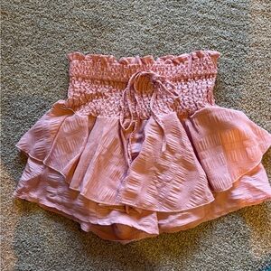 Pink tiered Ruffled Skort NWOT